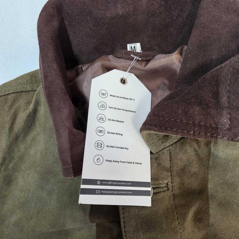 Men's Olive Suede Jacket - Picture 7 of 12